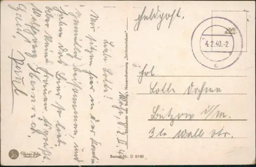 Postcard Militär Scherzkarte Feier auf der Stube 1940 Feldpost Blindstempel WK2