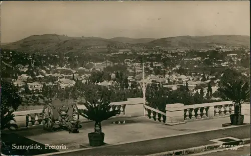 Postcard Pretoria Tshwane Sunnyside Geschütz 1930  gel. Southafrica