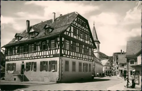 Ansichtskarte Calmbach-Bad Wildbad Straßenpartie 1963