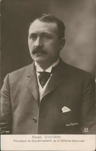 Président du Gouvernement de la Défense Nationale RENÉ VIVIANI 1914