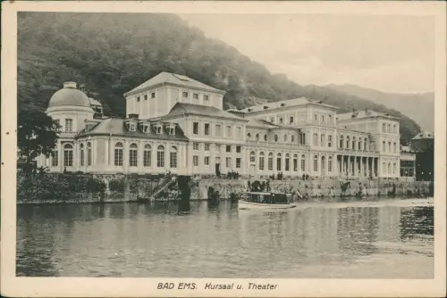 Ansichtskarte Bad Ems Kursaal u. Theater Kurhaus 1915   1. Weltkrieg Feldpost