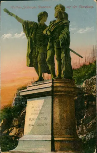 Bad Münster am Stein-Ebernburg Hutten-Sichingen Denkmal a.d. Ebernburg 1910