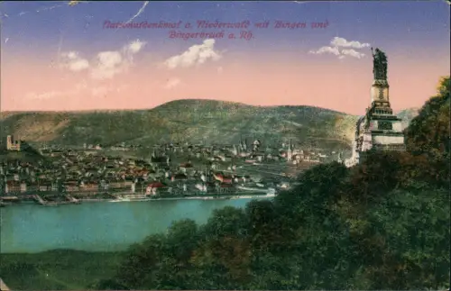 Rüdesheim Rhein Niederwalddenkmal bei Bingen Bingerbrück am Rhein 1920