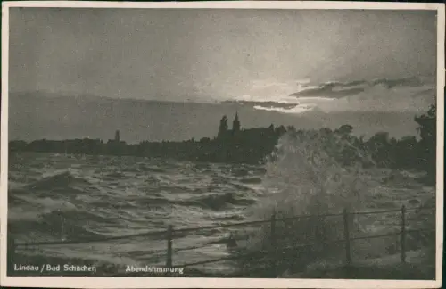 Lindau (Bodensee) Lindau Bad Schachen Abendstimmung Bodensee Stimmungsbild 1940