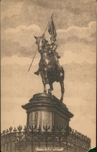 CPA Lille STATUE DE JEANNE D'ARC 1915  gel. Feldpost WK1