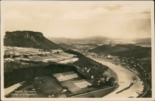 Porschdorf-Bad Schandau Sächs. Schweiz Elbtal mit Lilienstein 1940