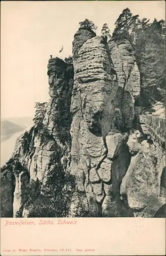 Ansichtskarte Rathen Basteifelsen (Sächsische Schweiz) 1910