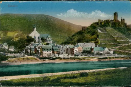 Beilstein (Mosel) Panorama-Ansicht Ortsansicht mit Mosel Partie 1910