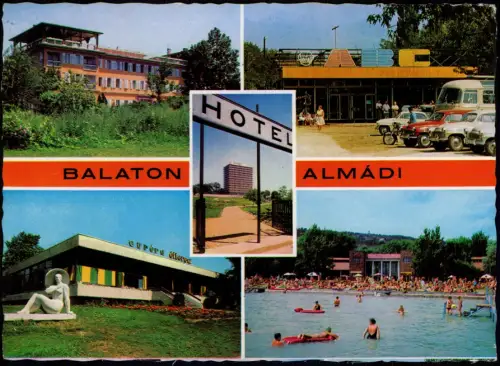 Postcard Balatonalmádi Mehrbild Schwimmbad Hotels 1976