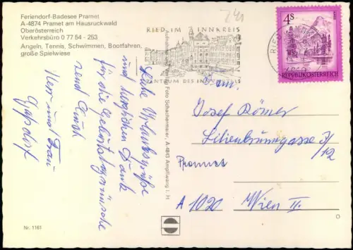 Ansichtskarte Pramet am Hausruckwald Badesee 1977