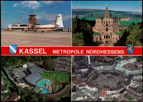 Ansichtskarte Kassel Luftbilder und Flughafen Calden 1989