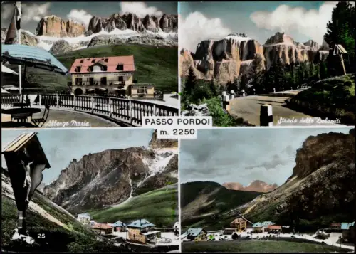 Kanzenei Canazei (Cianacèi) Pordoijoch / Passo Pordoi 4 Bild Fotokarte 1968