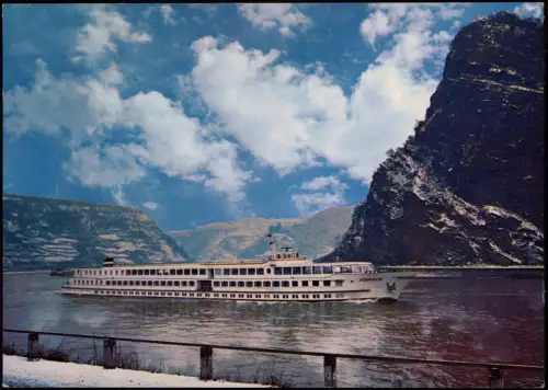 Sankt Goar Rheintal an der Loreley Winter Kabinenschiff M.S. France 1978