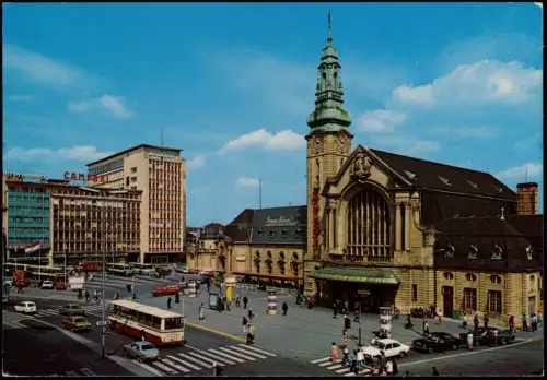 Postcard Luxemburg Hauptbahnhof Gare Centrale 1978