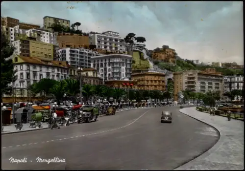 Cartolina Neapel Napoli Mergellina . Colorfotokarte 1961
