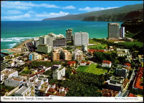 Postale Puerto de la Cruz Stadt Hotels 1970  Canary Islands Tenerife