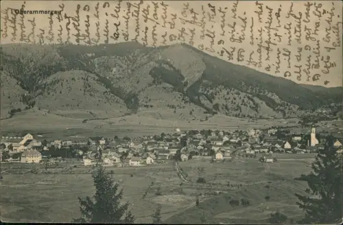 Ansichtskarte Oberammergau Panorama-Ansicht, Totalansicht, Berg-Panorama 1910