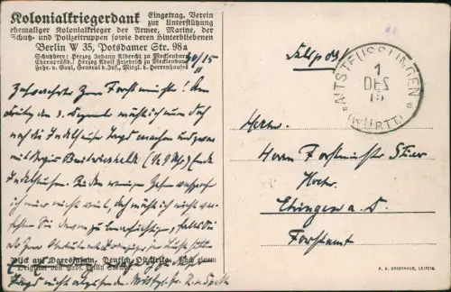 Postcard Daressalam Deutsch Ostafrika Kolonie - Kriegsschiff 1915
