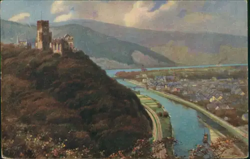 Ansichtskarte Niederlahnstein-Lahnstein Stadt - Künstlerkarte 1913