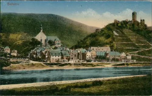 Beilstein (Mosel) Panorama-Ansicht Ortsansicht mit Mosel Partie 1910