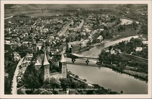 Ansichtskarte Rochlitz Luftbild Fliegeraufnahme 1934