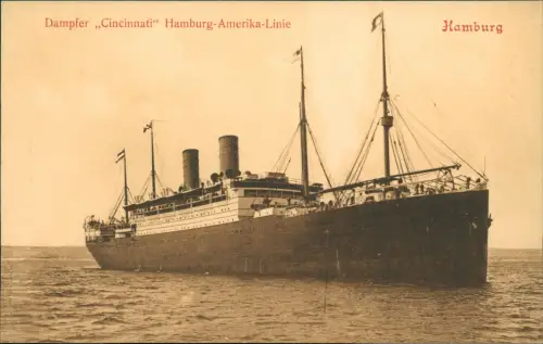 Ansichtskarte  Dampfer Cincinnati Hamburg-Amerika-Linie 1912