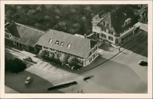 Ansichtskarte Lyss Luftbild Fliegeraufnahme Hotel zum Hirschen 1965