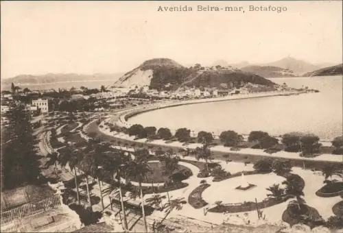 Postcard Botafogo-Rio de Janeiro Avenida Beira-mar 1912