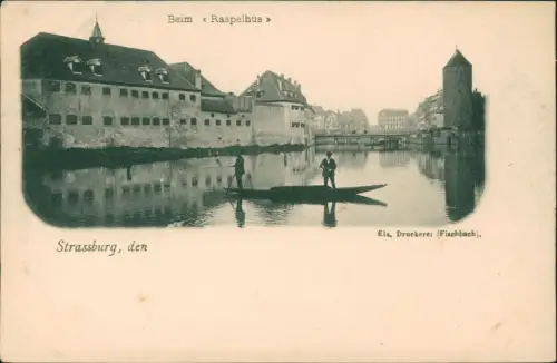 CPA Straßburg Strasbourg Beim Raspelhus - Bootsfahrt 1909