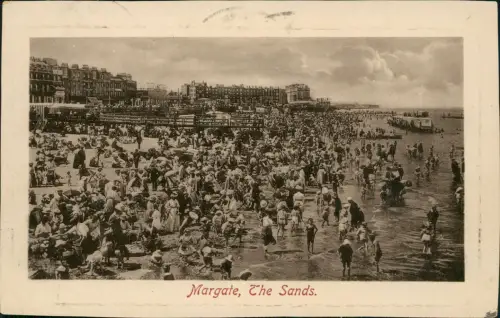 Postcard Margate (Kent) Strand Hotels Badeleben 1910