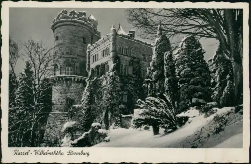 Ansichtskarte Bad Wilhelmshöhe-Kassel Löwenburg im Winter 1936