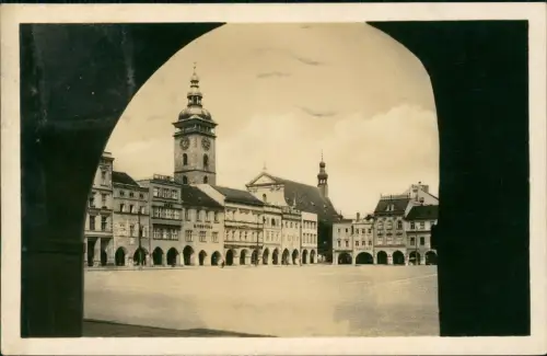 Postcard Budweis České Budějovice Marktplatz Ringplatz Fotokarte 1942