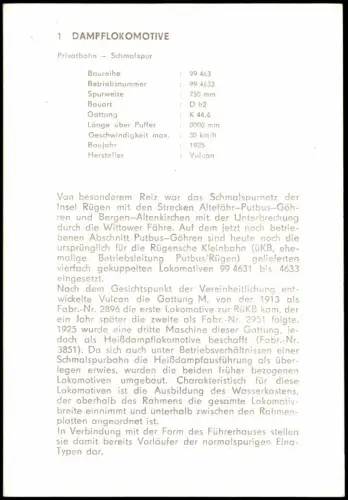 Ansichtskarte  Dampflokomotive 99 4633 1970