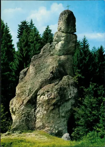 Ansichtskarte Bartholomä Felsformation mit Gipfelkreuz im Wental 1978