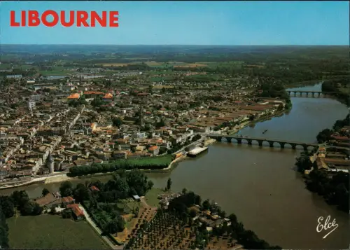 CPA Libourne Libourne - Gesamtansicht mit zwei Brücken 1980