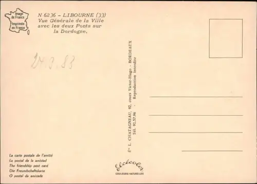 CPA Libourne Libourne - Gesamtansicht mit zwei Brücken 1980