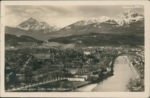 Innsbruck Panorama-Ansicht Blick Süden von der Hungerburg Tirol 1930