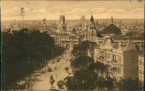 Postale Madrid Panorama desde las Escuelas 1920