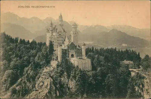 Ansichtskarte Schwangau Schloss Neuschwanstein (Fernansicht) 1910