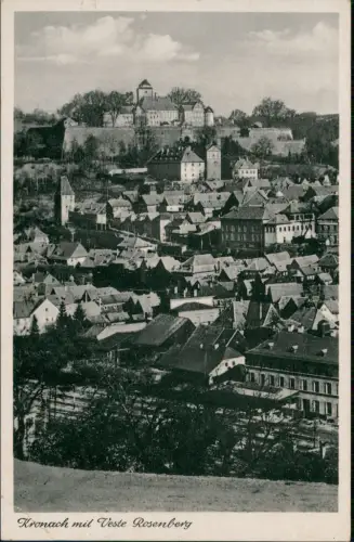Ansichtskarte Kronach Veste Rosenberg 1935 Bahnpost gelaufen Bahnpoststempel