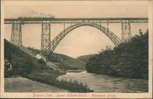 Remscheid Müngstener Brücke Eisenbahn auf d. Kaiser-Wilhelm-Brücke 1910