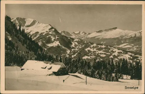 Oberstdorf (Allgäu) Umland-Ansicht Wintersportsplatz Allgäu Seealpe 1920
