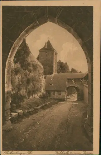 Ansichtskarte Rothenburg ob der Tauber Kobolzellertor 1920
