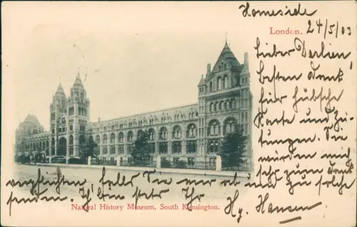 Postcard Kensington Natural History Museum 1903