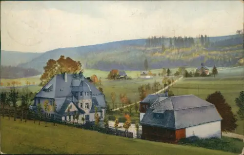 Rehefeld-Altenberg (Erzgebirge) Rehefelder Tal Heim Jägerhof Photochromie 1925