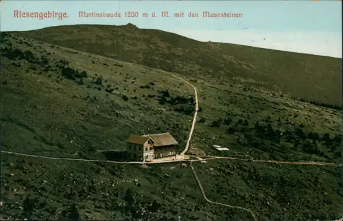 Spindlermühle Špindlerův Mlýn Martinsbaude 1250 m ü. M mit den Mannsteinen 1915