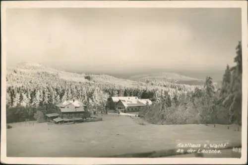 Waltersdorf Großschönau Gasthaus zur Wacht im Winter Lausche Oberlausitz 1929