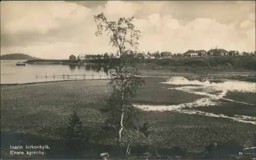 Postcard Inari Lappland Enare kyrkoby 1929  Suomi Finland