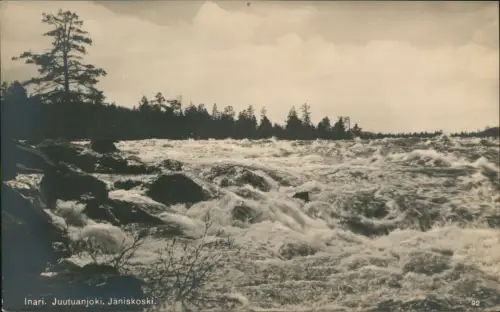 Postcard Inari Lappland Juutuanjoki. Jäniskoski. 1929  Suomi Finland