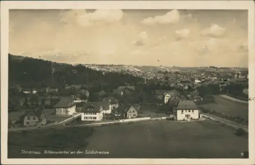 Ansichtskarte Ilmenau Villenviertel an der Südstrasse. Fotokarte 1929